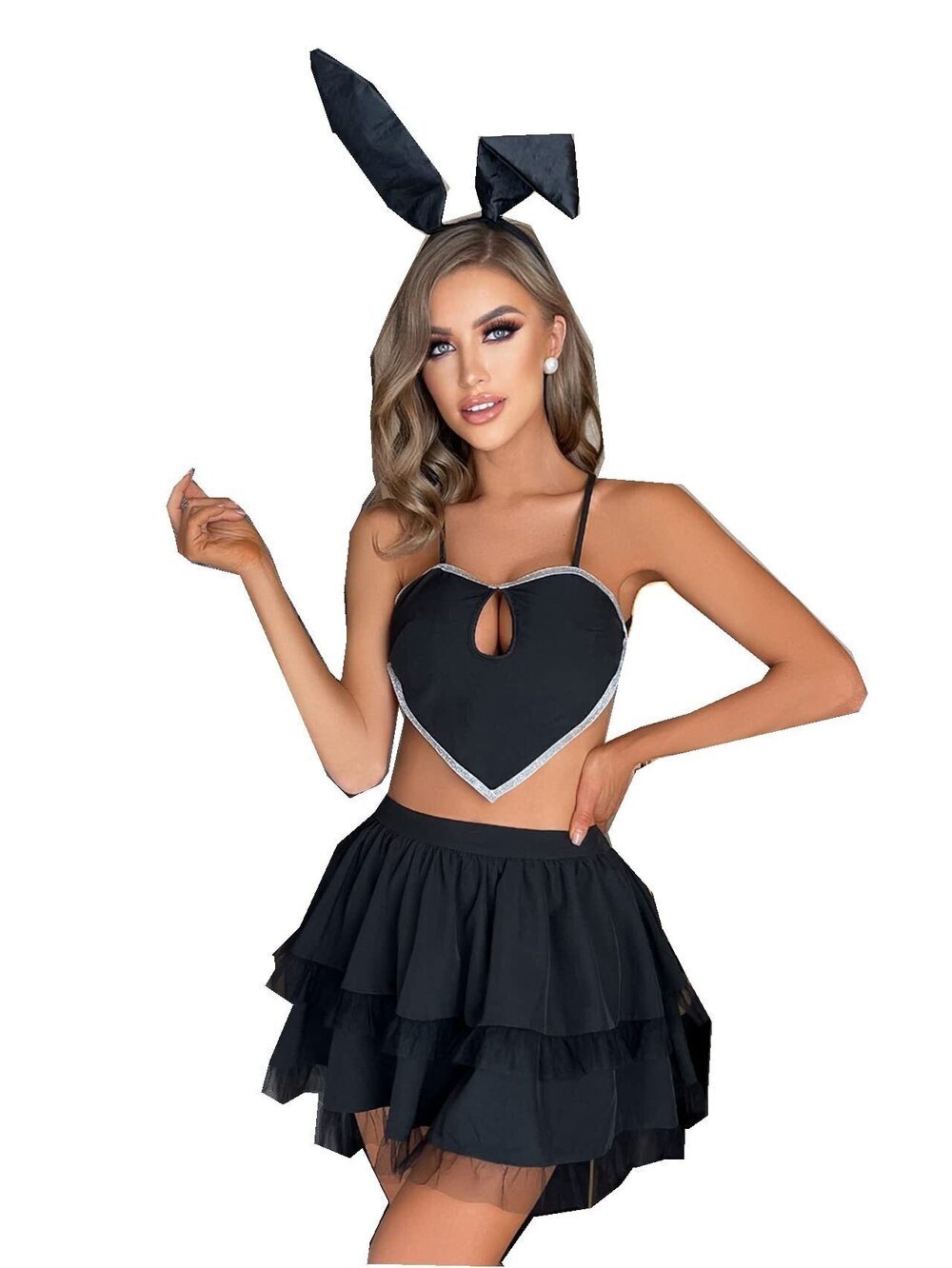 2702 Sexy Bunny Lingerie Naughty 3pack Anime Cosplay Costume Strappy Bra